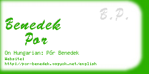 benedek por business card